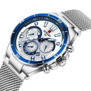 REWARD-<span class=keywords><strong>reloj</strong></span> de plata 82003 para hombre, pulsera de malla con <span class=keywords><strong>3</strong></span> <span class=keywords><strong>esferas</strong></span>, fecha automática, cronógrafo deportivo para exteriores - Product Image 2