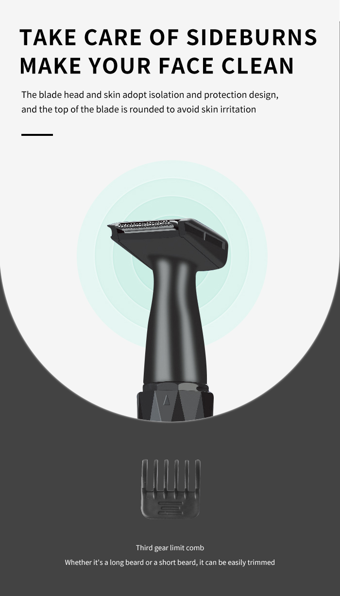 kemei km-6673 eletric small black body functions 2in 1 mens facial shaver nose trimmer