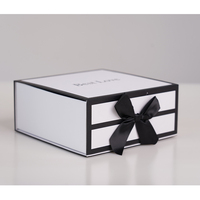 Boîte cadeau pliable noire rigide de grande taille, personnalisée et colorée, avec couvercle, pour vêtements, emballage de luxe avec ruban magnétique