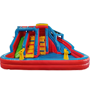 Thương mại ngoài trời Inflatable lớn trượt nước Inflatable trẻ em của trượt với hồ bơi - Product Image 1
