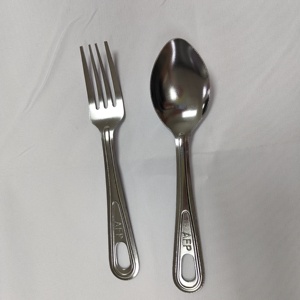 Ensemble de couverts en acier inoxydable personnalisé SF734 Camping Men Portable Dining Hall Home AFP PNP, cuillères et fourchettes, fabriqué en Chine. - Product Image 3