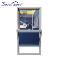 Fenêtre en aluminium d'approbation FPA de preuve d'ouragan de la Floride fenêtre d'auvent de double verre feuilleté avec le verre teinté et la grille pour la maison