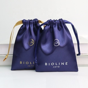 Bolsa de satén con cordón de alta calidad al por mayor, bolsa de terciopelo para regalo de joyería con logotipo personalizado, elegante contenedor de almacenamiento de satén - Product Image 5
