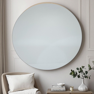 Miroir mural moderne à cadre rond en bois de frêne <span class=keywords><strong>simplement</strong></span> élégant pour le salon dressing chambre à coucher salle de bain villas hôtel appartement - Product Image 3