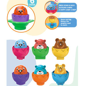 Jouets éducatifs transfrontaliers pour bébés de 0 à 24 mois, œufs à <span class=keywords><strong>casser</strong></span> en plastique unisexe, pression, vocalisation, correspondance géométrique - Product Image 3