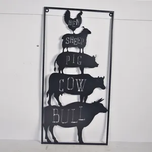 Itens para decoração de animais, enfeites diretamente para decoração de animais, de ferro, touro e vaca, pingente de porco e ovelha, decoração de pendurar