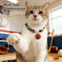 Collier ajustable pour chien et chat, accessoires mignons à thème sportif, perles de basket-ball et de football, chaîne de collier pour animaux de compagnie, bijoux décoratifs pour animaux