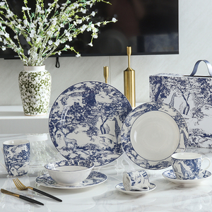 10 Zoll Hotel Moderne Keramik Glasierte Porzellan-Essteller Luxus-Hochzeits-Tellerset Langlebig Mikrowellengeeignet Spülmaschinenfest - Product Image 6