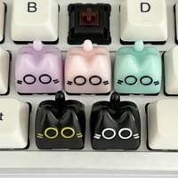 Custom Epoxy Resin Eerie Kitten Keycaps Black/Blue/Pink Single ESC Keycaps for Fidget Toy and Mx Switch Mechanical Keyboard