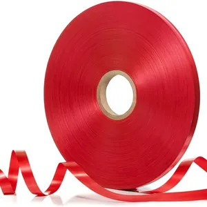 Rollos de cinta de plástico de polipropileno, cinta roja de doble cara, impermeable, Jumbo, para suministros de envoltura de regalo