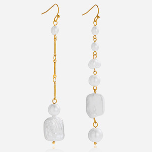 Drop Earrings Freshwater Pearl Tassel Geometric Shape Women's Everyday Wear - Product Image 1
