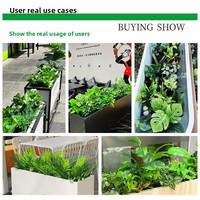 Panneau mural de verdure artificielle réaliste en plastique pour décoration extérieure personnalisée de balcon et aménagement paysager floral de mariage