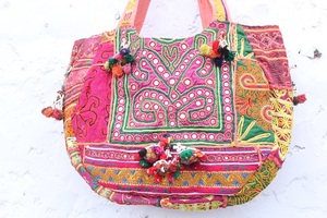 Bolso Tote Banjara Vintage, Bolso de Hombro Bordado a Mano con Flores, Gran Capacidad, Forro de Algodón Ligero - Product Image 5