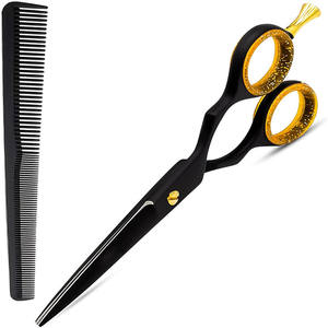 กรรไกรตัดผม Body Fence ขนาด 6 นิ้ว สีดำ แบบแบน สำหรับช่างทำผมมืออาชีพ ทำจากสแตนเลส อุปกรณ์สำหรับช่างตัดผม - Product Image 4