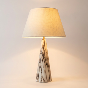 Attractive Design <b>Table</b> Lamp in Marble With White Fabric Decorative Elegant Lighting for Home Hotel Bedroom <b>Side</b> <b>Table</b> Use - Product Image 3