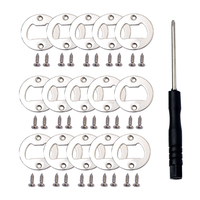 Kit de quincaillerie DIY pour ouvre-bouteille en acier inoxydable, accessoires ronds en métal avec vis, ensembles d'ouvre-bouteilles simples