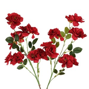 Flores Artificiales de Rosa Pequeña de 5 Ramas, 73 cm, Color Azul, Decoraciones para Bodas, Flores de Seda y Plástico con Alambre - Product Image 5