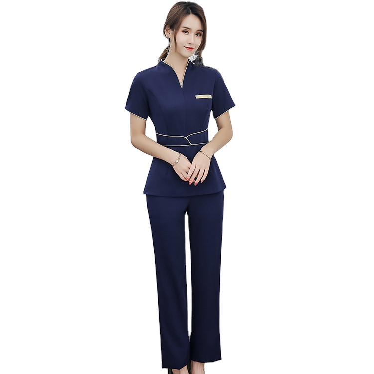 Fashionable and comfortable Elastic Thai massage beauty industry salon Technician workwear women spa uniform for lady