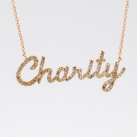Collier personnalisé avec plaque nominative entièrement sertie de diamants, bijoux en argent 925, collier avec nom personnalisé, cadeau pour femme