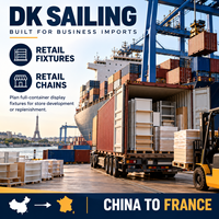 DK SAILING - Aménagements de vente au détail - Expédition de la Chine vers la France - Fret maritime FCL - Conteneurs 20 pieds, 40 pieds, 40HQ - Livraison porte-à-porte pour les chaînes de magasins