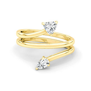 อัญมณีมินิมอลเครื่องประดับ925เงิน18K แหวนเกลียวชุบทอง - Product Image 1