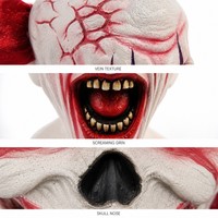 Ensemble de masques de clown d'horreur, lot de 4, en latex, perruques de clown effrayantes, maquillage peint, dents pointues, accessoire de costume d'Halloween