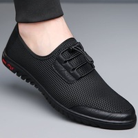 Chaussures de sport respirantes noires pour hommes, avec semelle extérieure en caoutchouc et empeigne en maille, fourniture directe d'usine à prix abordable