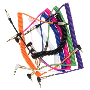 Пружинный Aux кабель 2 м разъем 3,5 мм аудио кабель штекер-шнурок для наушников провод для автомобильной колонки MP3 MP4 PC