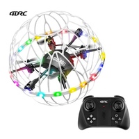 Mini-drone de football 4DRC V49 à commande gestuelle avec lumières LED vibrantes, maintien d'altitude, retournement à 360°, calibrage à une touche, jouet
