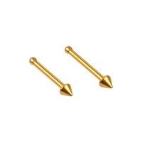 Bijoux de piercing d'anneau de nez de goujon de nez de cône droit en acier inoxydable de mode simple en gros