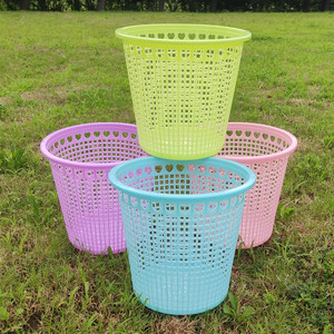ถังขยะพลาสติกทรงกลม 8 ลิตร แบบเปิด ใช้ได้ทั้งภายในและภายนอกอาคาร คละสี - Product Image 1