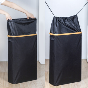 Organizador de ropa, cesta de lavandería rectangular de tela Oxford con marco de bambú, almacenamiento a prueba de polvo para ropa, grande, mediano, pequeño - Product Image 4