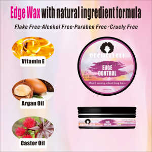 Gel coiffant végétalien à tenue forte sans résidus pour tresses, cire de contrôle des bords et gel brillant pour cheveux – Lot de coiffants - Product Image 6