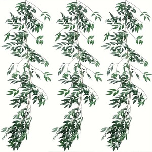 Guirlandes artificielles de feuilles de saule Xi Ye 1,8 m en soie, verdure style nordique pour décorations de mariage et de maison - Product Image 2