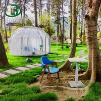 Dôme transparent en verre pour hôtel, glamping extérieur, maison bulle en aluminium, igloo écologique, maison dôme transparente
