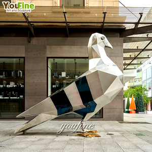 Estatuas <span class=keywords><strong>de</strong></span> Aves <span class=keywords><strong>de</strong></span> <span class=keywords><strong>Acero</strong></span> Inoxidable para Exteriores, Modernas, Pulimentadas a Espejo, Geométricas, Grandes, <span class=keywords><strong>de</strong></span> Animales, Palomas - Product Image 1