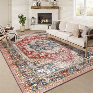 <span class=keywords><strong>Tapis</strong></span> imprimé style bohème, résistant à la saleté et à l'usure, pour salon, chambre et bureau - Nettoyer régulièrement au aspirateur - Product Image 3