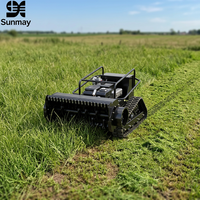 Tondeuse à gazon robotisée télécommandée CE EPA tout-terrain sans fil 22HP à moteur diesel/essence, la plus vendue, avec télécommande 500M