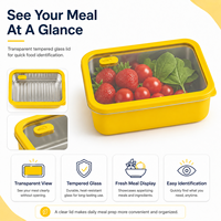 Boîtes à lunch en gros pour la randonnée, pour adultes, ensemble de boîtes à lunch empilables, boîte à lunch bento en acier inoxydable avec couvercle en verre