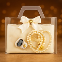 Coffret Cadeau Hijab Premium Blanc 3 Pièces Musulman avec Foulard en Mousseline, Chapelet Tasbih et Compteur Zikr pour Femme