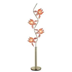 Lampadaire LED moderne Lotus-Design de fleurs en fer et verre pour salon, bureau, jardin - Product Image 6
