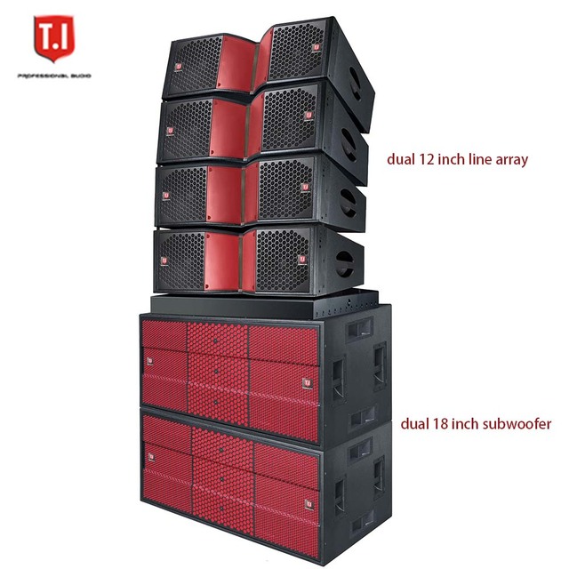 Active Outdoor Professional Audio Speaker Sound System 8 Ohm Full Range Dual 12 Inch DSP Amplifier for Active Outdoor Use