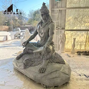 Quyang Công Viên Ngoài Trời Trang Trí Lớn Nổi Tiếng Ấn Độ Tôn Giáo Thiên Chúa Tượng Bằng Đá Cẩm Thạch Trắng Shiva Điêu Khắc - Product Image 3