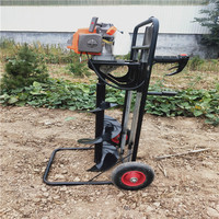 Perceuse à terre professionnelle à essence, type à poussée manuelle, tarière pour la plantation d'arbres, machines de terrassement, tarière à terre avec roue