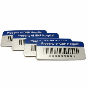 Étiquette de code à barres en métal avec numéro de série à impression UV personnalisée étiquette d'actif en aluminium