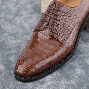 Zapatos Oxford de Vestir Formales con Cordones y Punta en Pico para Hombre, 100% Piel de Cocodrilo, Suela de Goma, para Todas las Temporadas, Uso en la Oficina - Product Image 3