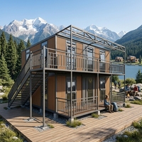 Maison conteneur extensible à double aile 20ft 40ft, Villa modulaire préfabriquée, Mini-maison, Bureaux, Hôtel, Salle de bain et cuisine pliables