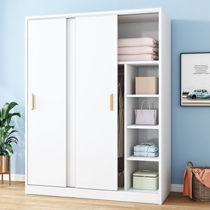 Wan Yusen Sliding Door Wardrobe Flat <b>Panel</b> Freestanding Easy Assemble Bedroom Storage Cabinet - Product Image 3