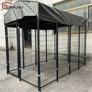 8*4 * <span class=keywords><strong>6Ft</strong></span> ağır açık Metal galvanizli kaynaklı köpek kulübesi çevre dostu siyah taban büyük köpek kafesi UV dayanıklı - Product Image 6