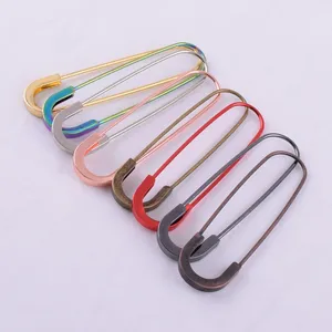 factory wholesale antique brass 80mm metal U Shape jewelry brooch safety pin